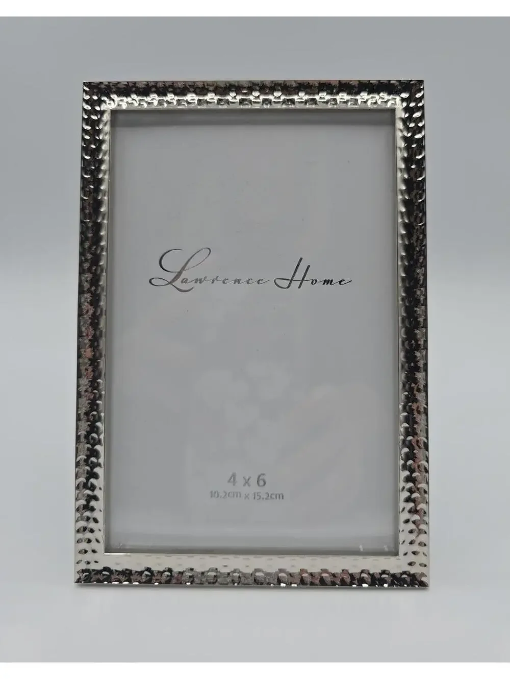 Lawrence Home 4x6 Silver Hammered Metal Picture Frame Modern Decor